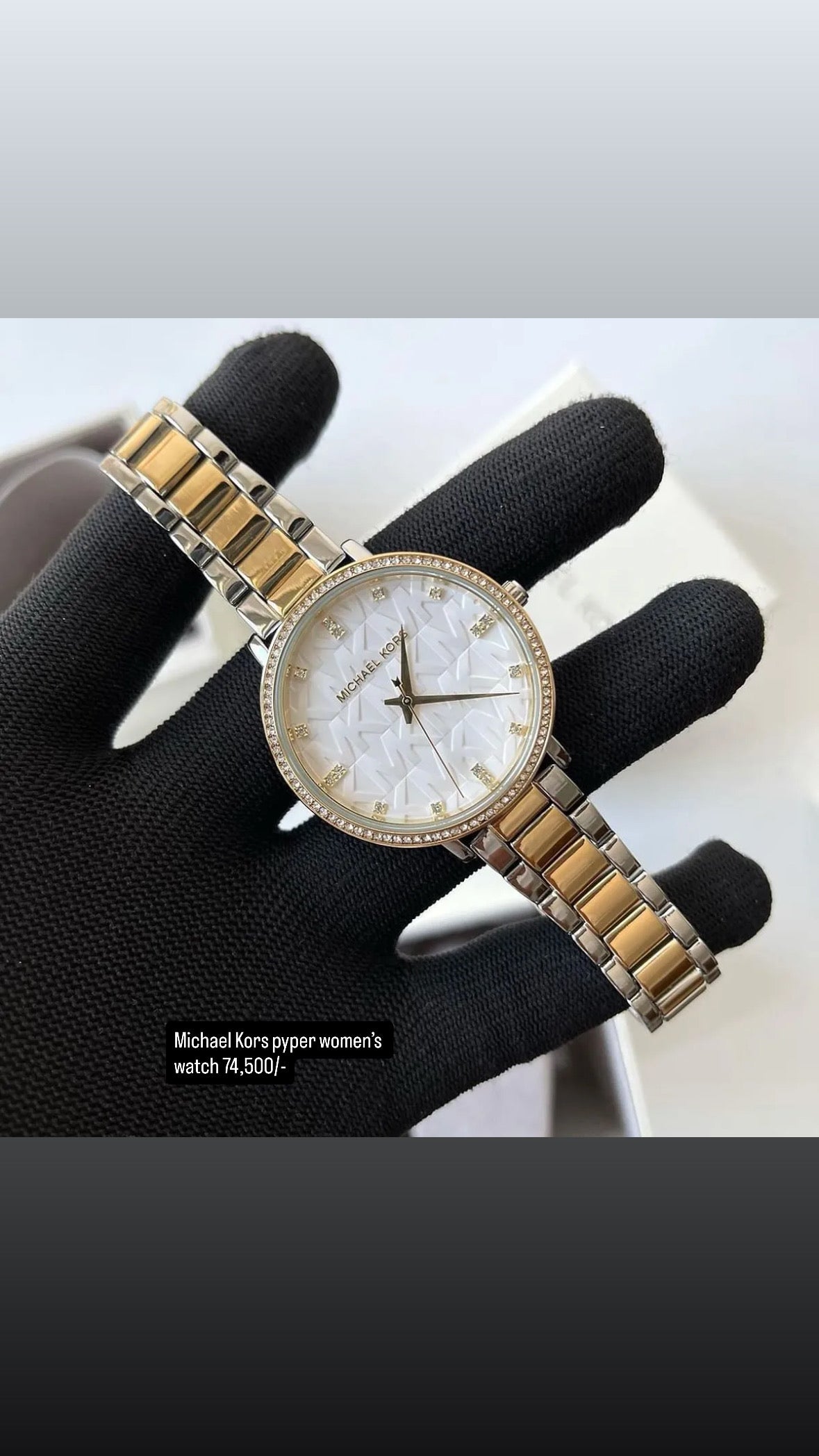Michael Kors Pyper Quartz Crystal White Dial Ladies Watch