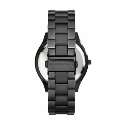 Micheal Kors Women's Slim Runway Black Round Stainless Steel Watch