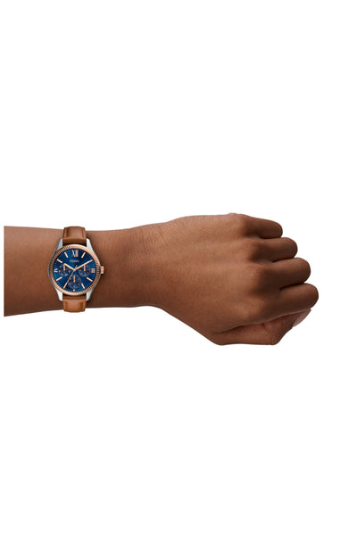 Fossil Rye Multifunction Leather Strap Watch, 36mm