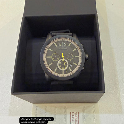 Armani Exchange Chronograph Silicone Strap Watch, 44mm