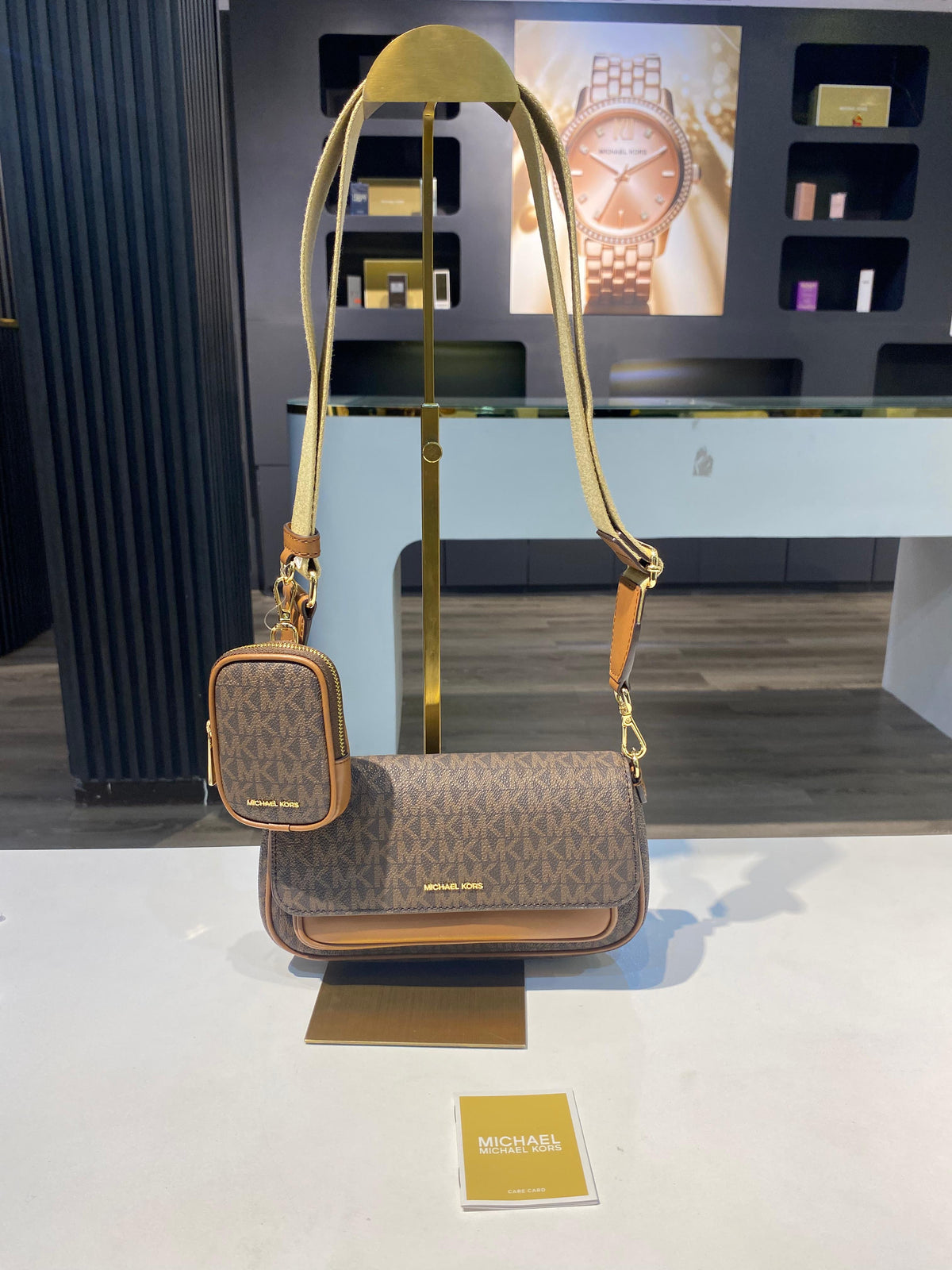 Michael Kors Jet Set Travel Small Signature Logo Crossbody Bag With Pouch