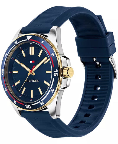 Tommy Hilfiger 44MM Silicone Strap Casual Nautical Watch