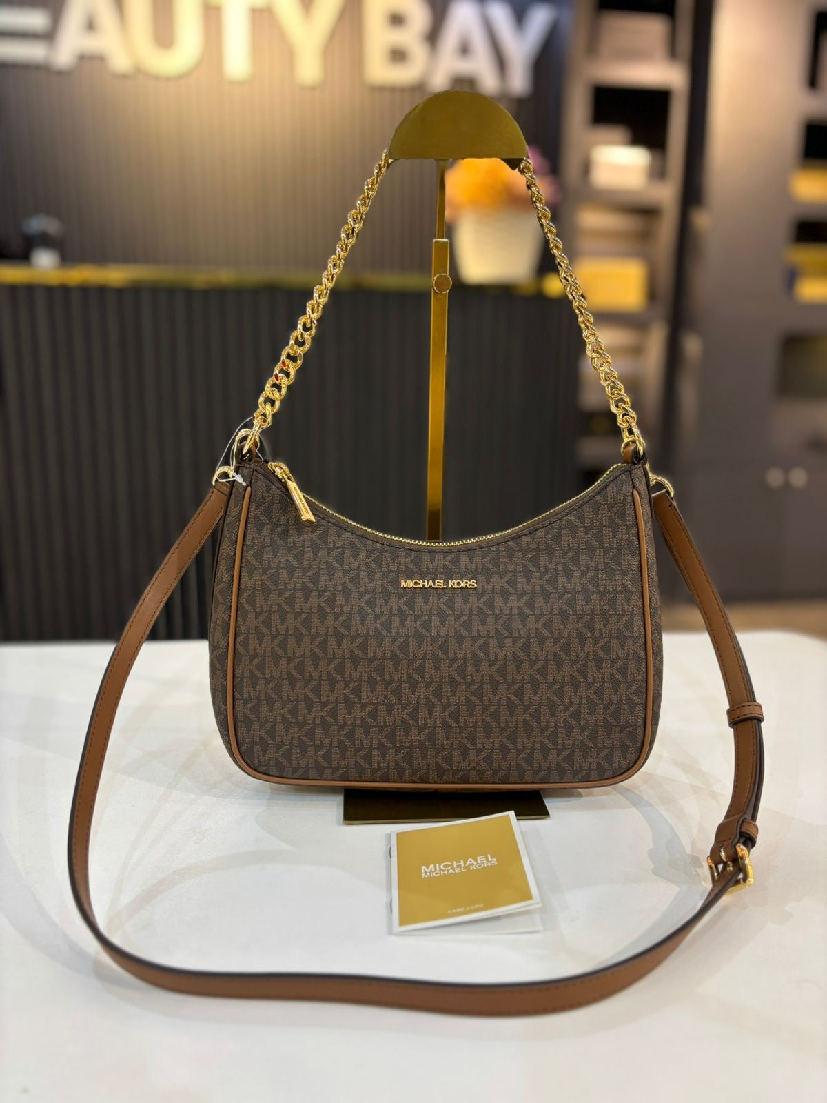 Michael Kors Jet Set Travel Large Signature Logo Convertible Crossbody Bag