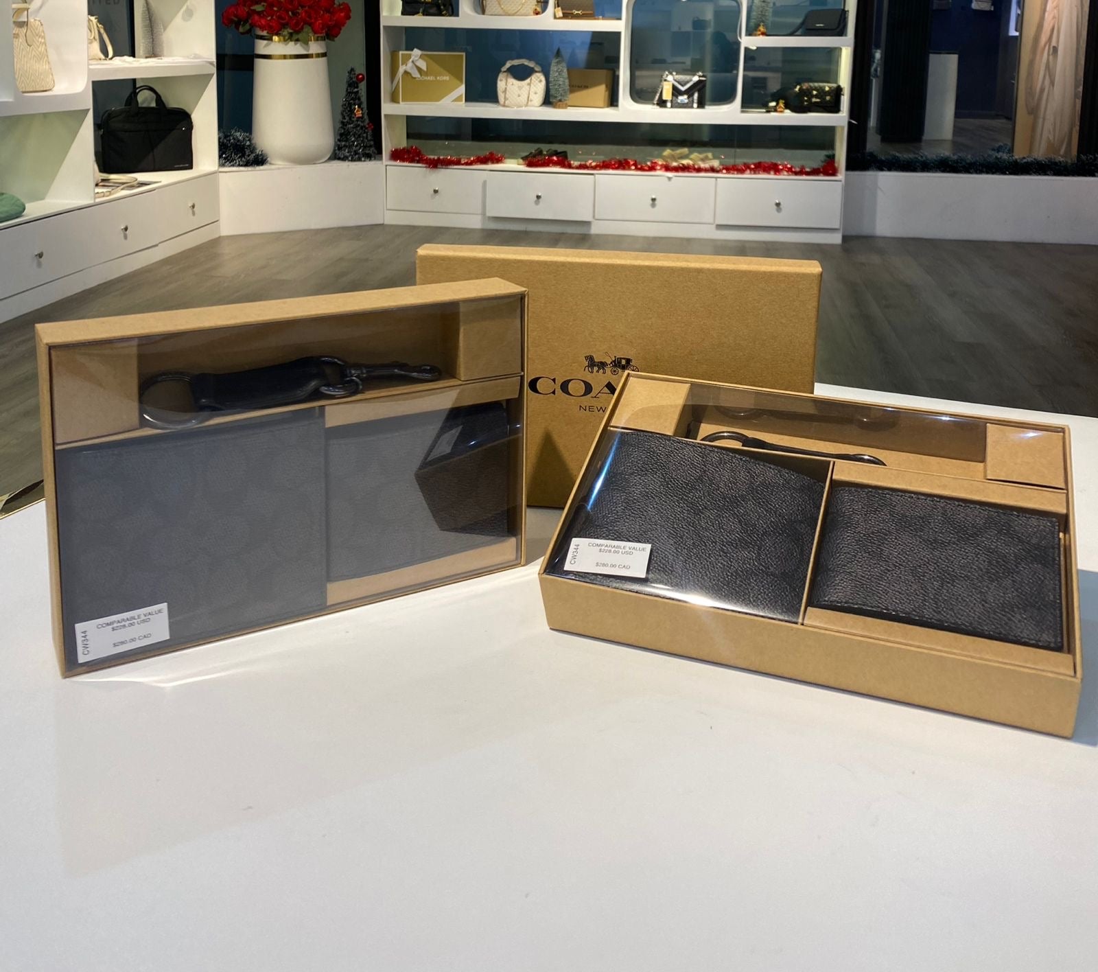 Coach Boxed 3 In 1 Wallet Gift Set In Signature Canvas