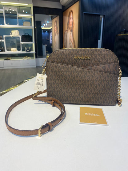 Michael Kors Jet Set Travel Medium Logo Dome Crossbody Bag