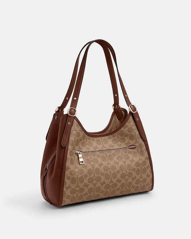 Erin Shoulder leather Bag In Signature Canvas