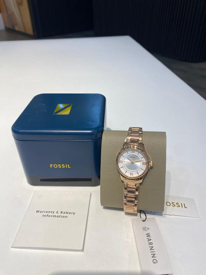 Fossil Gilmore Three-Hand Rose Gold-Tone Stainless Steel Watch