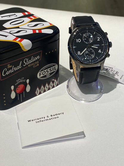 Fossil Bennett Multifunction Black Leather Watch