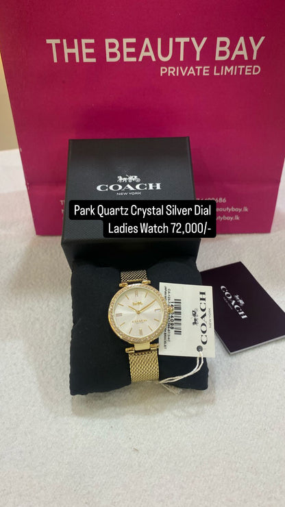 Park Quartz Crystal Silver Dial Ladies Watch