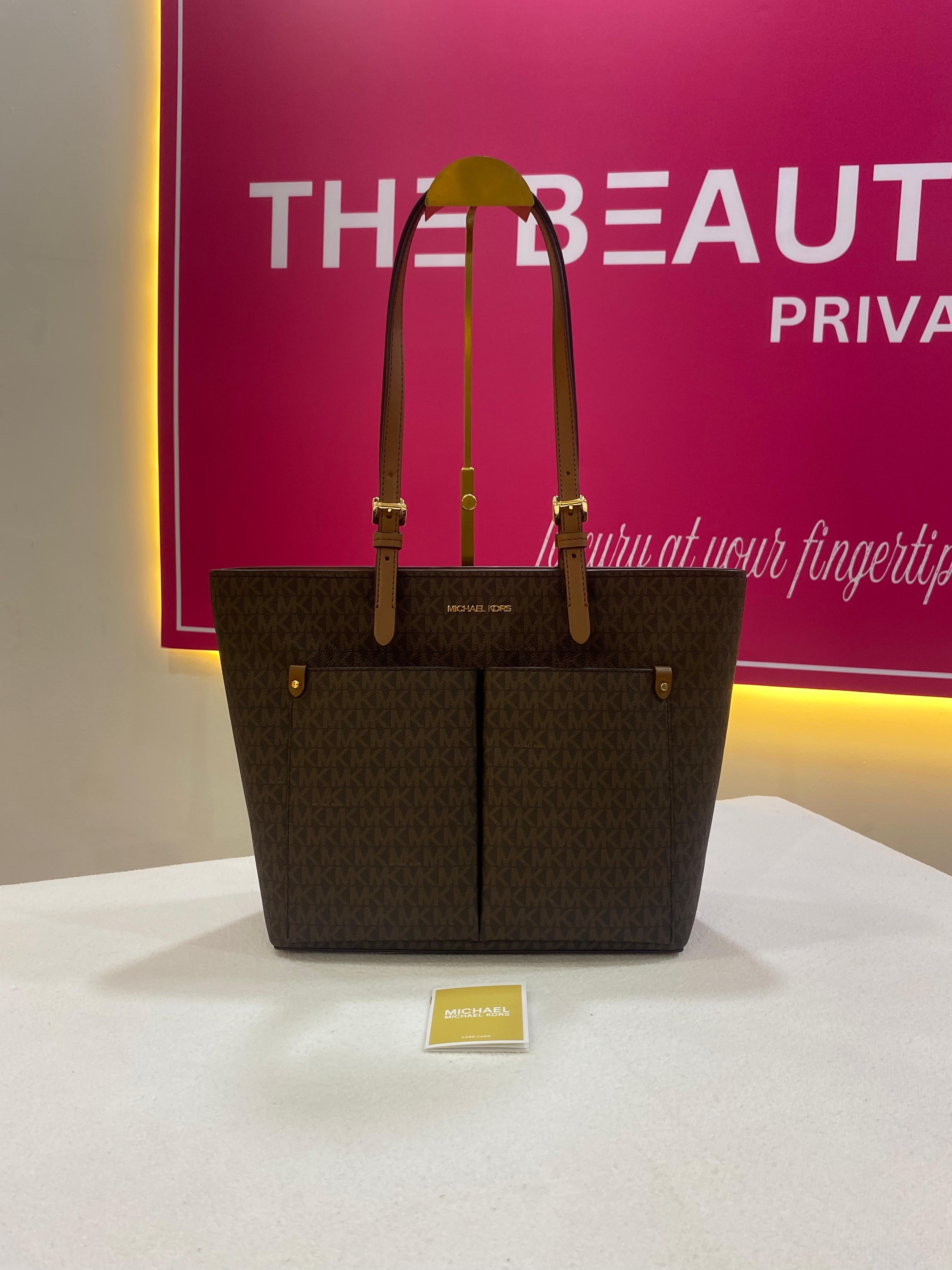Michael Kors Jet Set Medium Logo Pocket Tote Bag