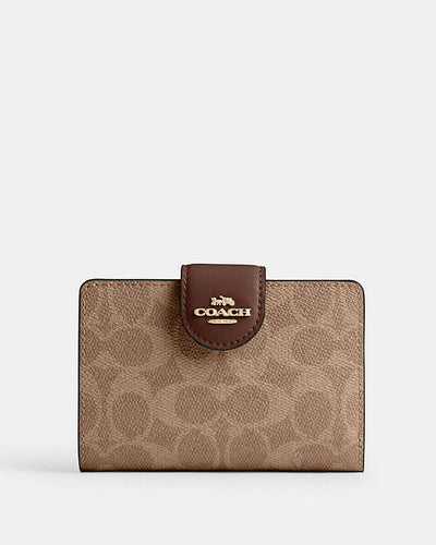 Coach Medium Corner Zip Wallet In Signature Canvas