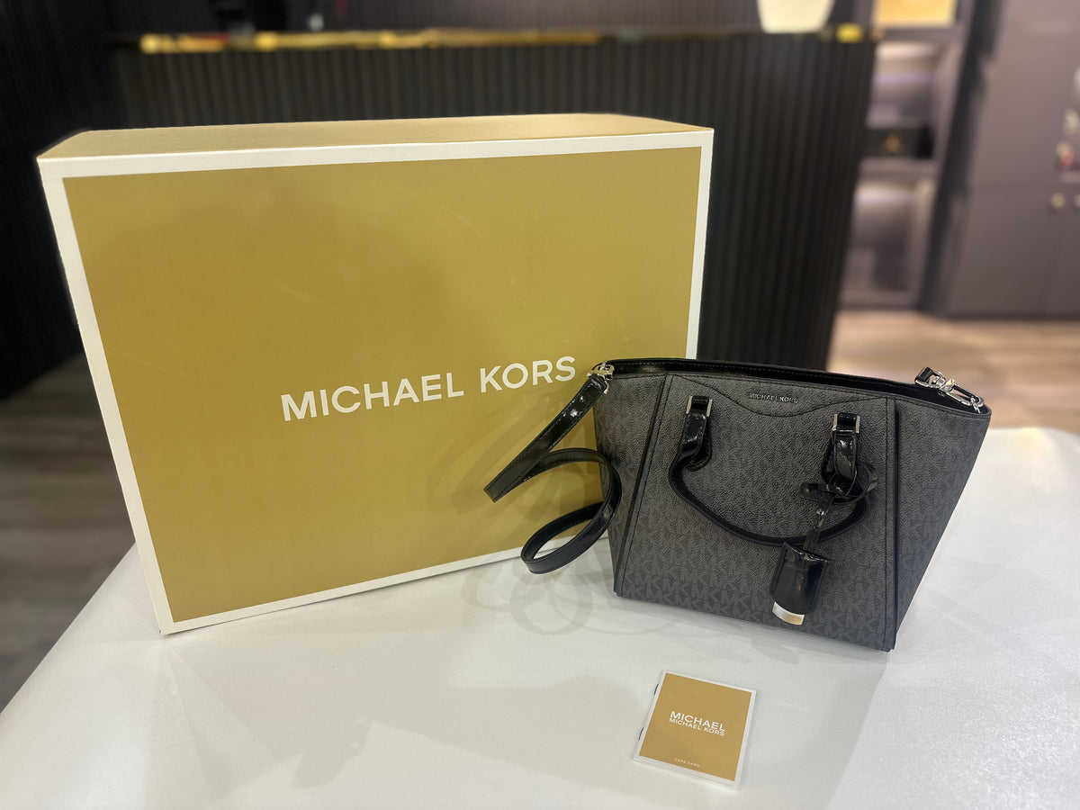 Michael Kors Taryn Small Metallic Signature Logo Convertible Crossbody Bag