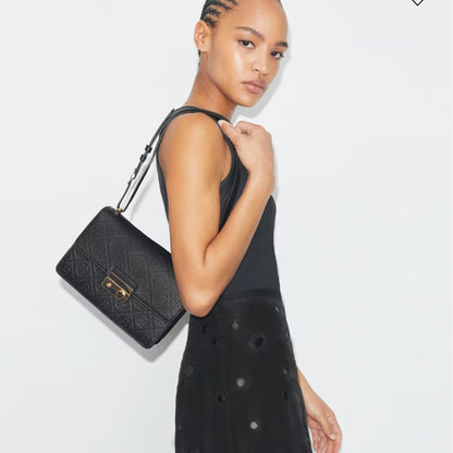 Tory Burch T MONOGRAM PEBBLED SHOULDER BAG