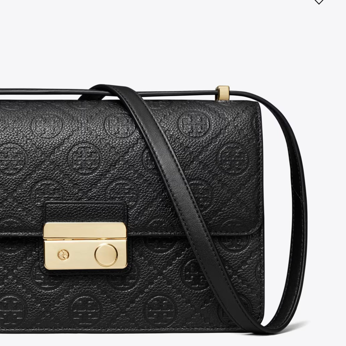Tory Burch T MONOGRAM PEBBLED SHOULDER BAG