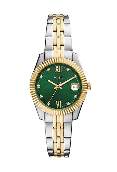Fossil Scarlette Three-Hand Date Two-Tone Stainless Steel Watch