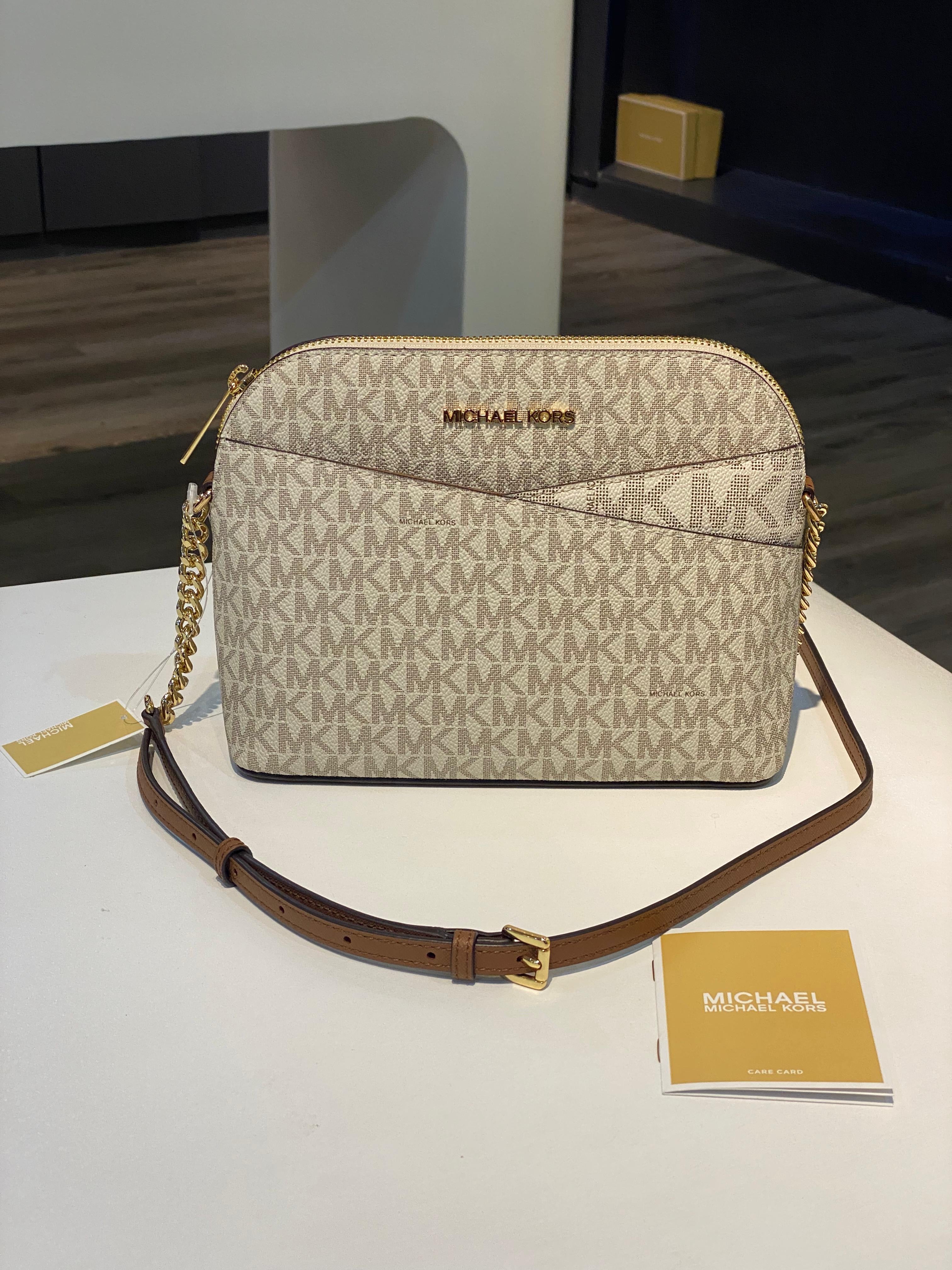 Michael Kors Jet Set Travel Medium Logo Dome Crossbody Bag
