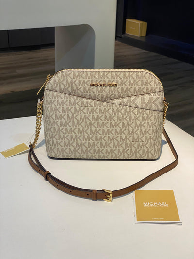 Michael Kors Jet Set Travel Medium Logo Dome Crossbody Bag