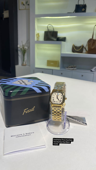 Fossil Harlow 27mm Three-Hand Gold-Tone Stainless Steel Watch