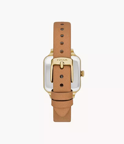 Colleen Three-Hand Brown Leather Watch