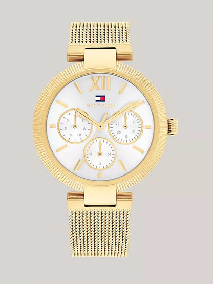 Tommy Hilfiger 36MM Multifunction Gold-Tone Mesh Watch