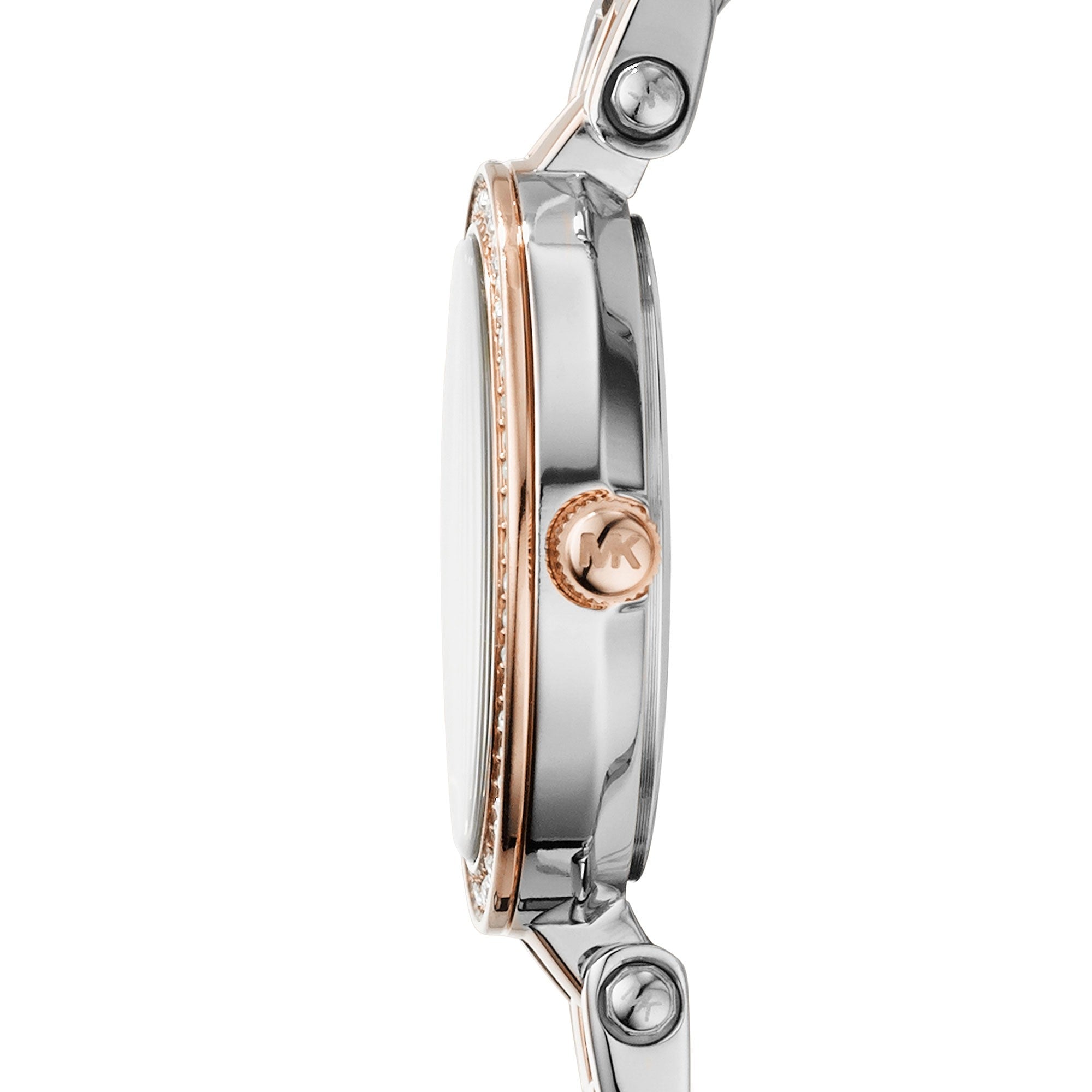 MICHAEL KORS DARCI MINI ROSE GOLD TONE AND STAINLESS STEEL LADIES WATCH