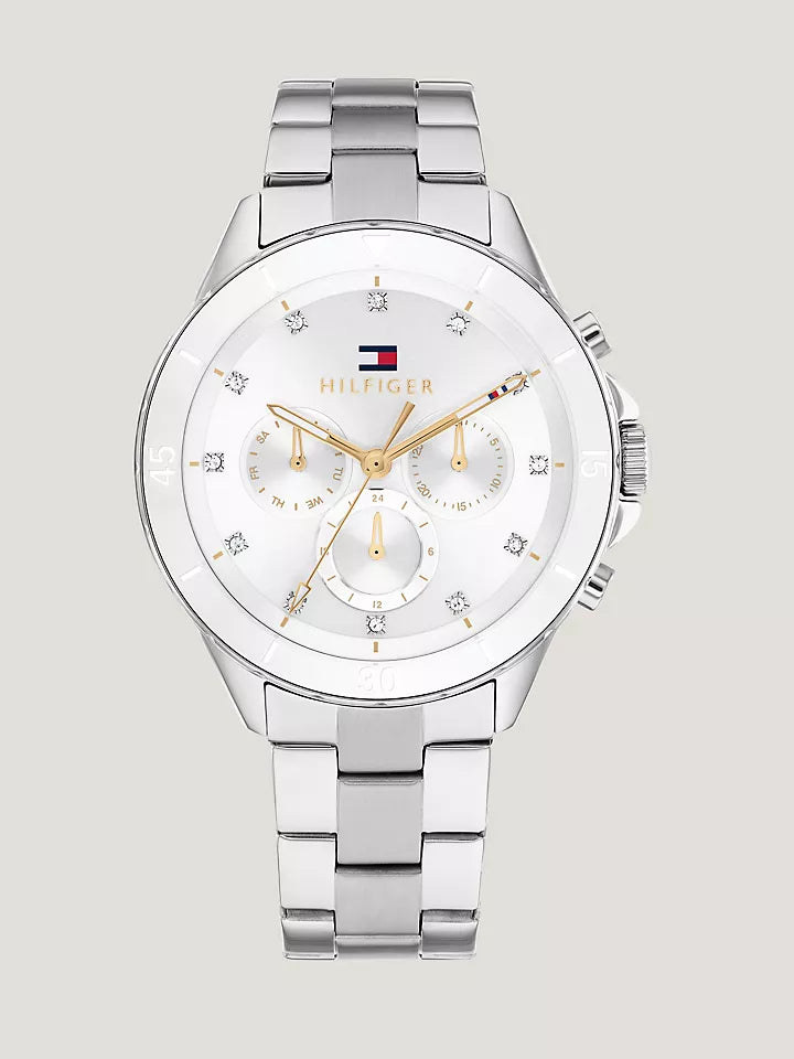 Tommy Hilfiger Watch with Sub-Dials and White Bezel Women