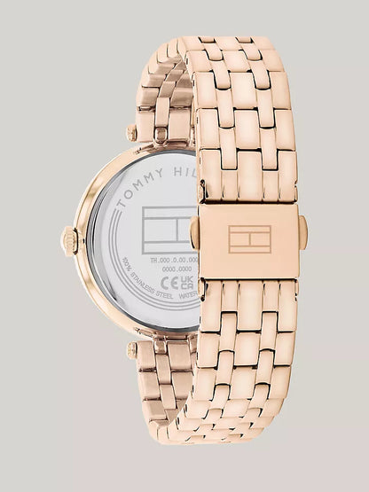 Tommy Hilfiger 34MM Crystal Bezel Carnation Dial Watch Women