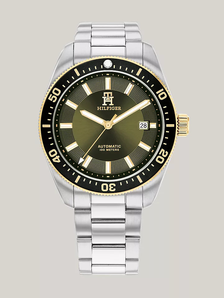 Tommy Hilfiger 40MM Green Dial Automatic Diver Watch