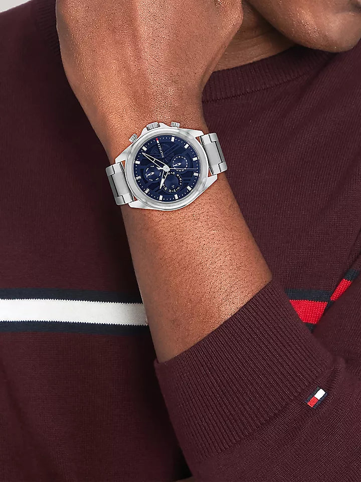 Tommy Hilfiger 48MM Blue Dial Multi-Layer Watch