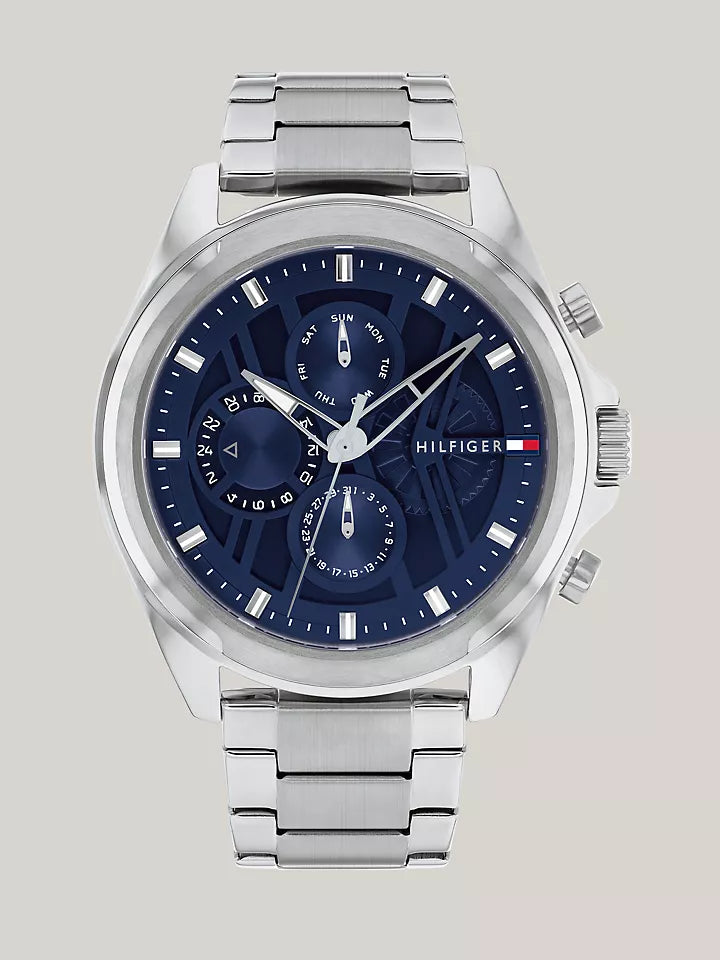 Tommy Hilfiger 48MM Blue Dial Multi-Layer Watch