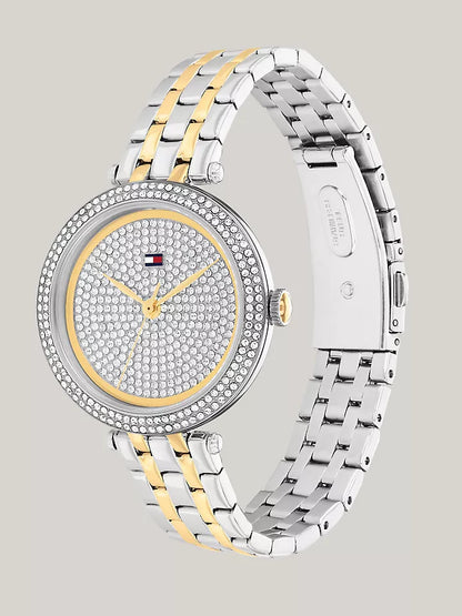 Tommy Hilfiger 34MM Crystal Bezel Two-Tone Watch Women