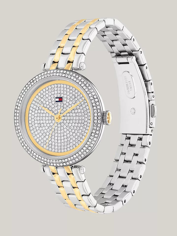 Tommy Hilfiger 34MM Crystal Bezel Two-Tone Watch Women