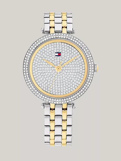 Tommy Hilfiger 34MM Crystal Bezel Two-Tone Watch Women