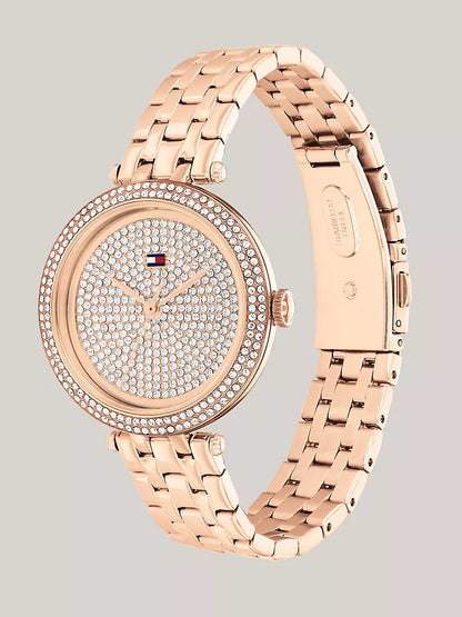 Tommy Hilfiger 34MM Crystal Carnation Gold-Tone Watch Women