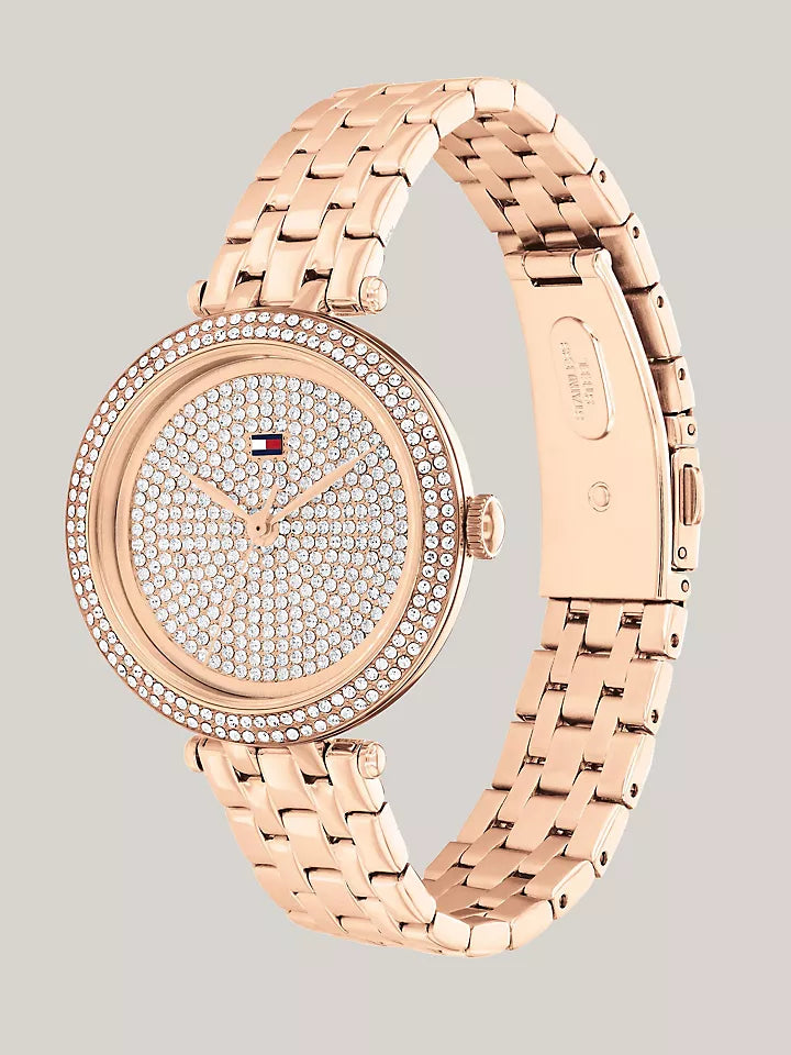 Tommy Hilfiger 34MM Crystal Carnation Gold-Tone Watch Women