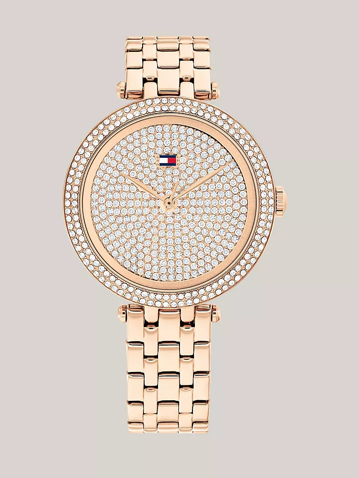 Tommy Hilfiger 34MM Crystal Carnation Gold-Tone Watch Women