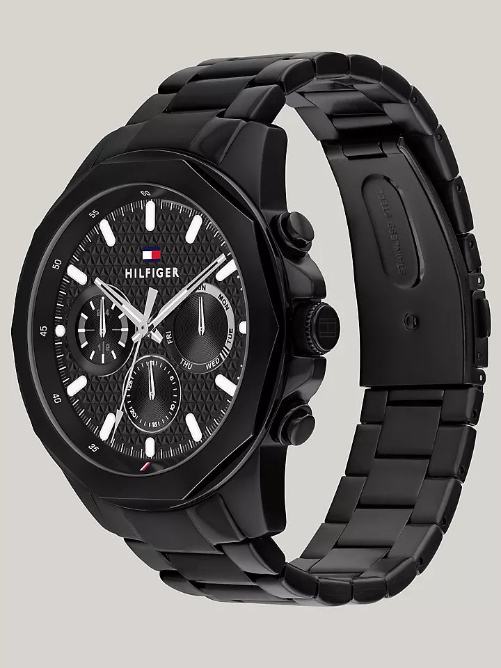 Tommy Hilfiger 46MM Black Ion-Plated Sport Watch