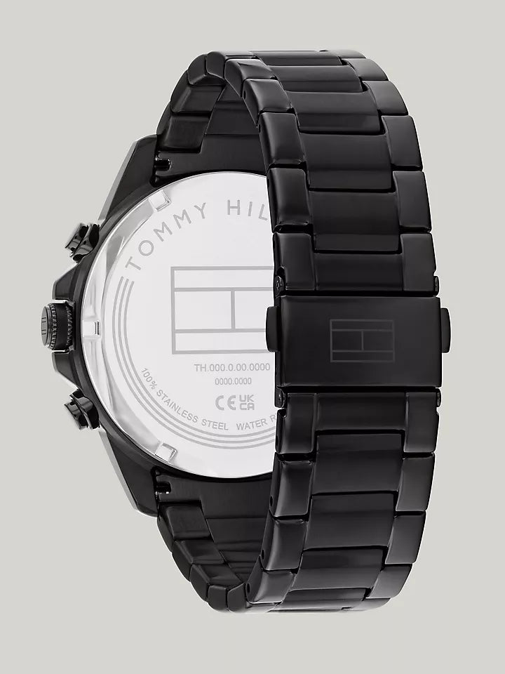 Tommy Hilfiger 46MM Black Ion-Plated Sport Watch