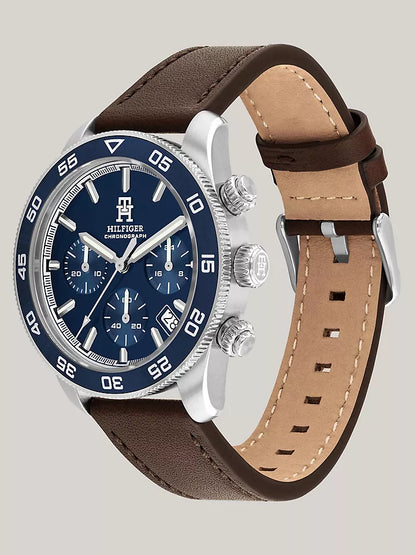 Tommy Hilfiger 41MM TH85 Brown Leather Chronograph Watch