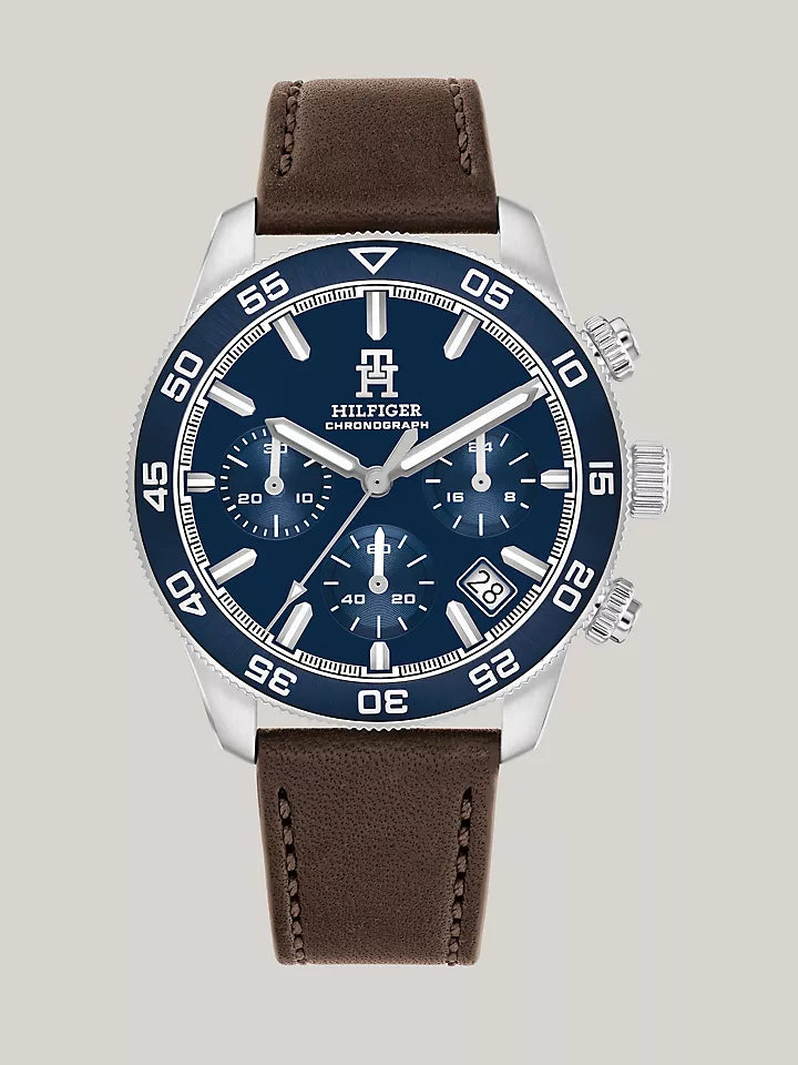 Tommy Hilfiger 41MM TH85 Brown Leather Chronograph Watch