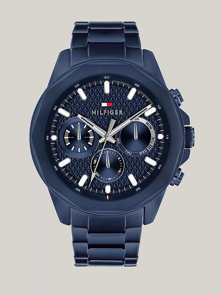 Tommy Hilfiger 46MM Blue Ion-Plated Sport Watch