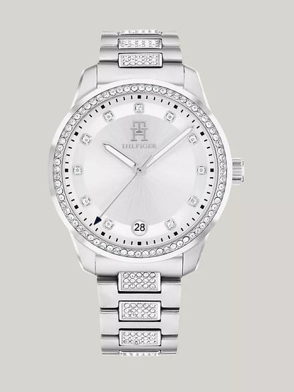 Tommy Hilfiger 36MM T85 White Dial Crystals Watch Women