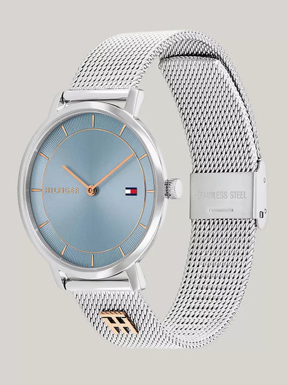 Tommy Hilfiger 35MM Blue Dial Monogram Watch Women