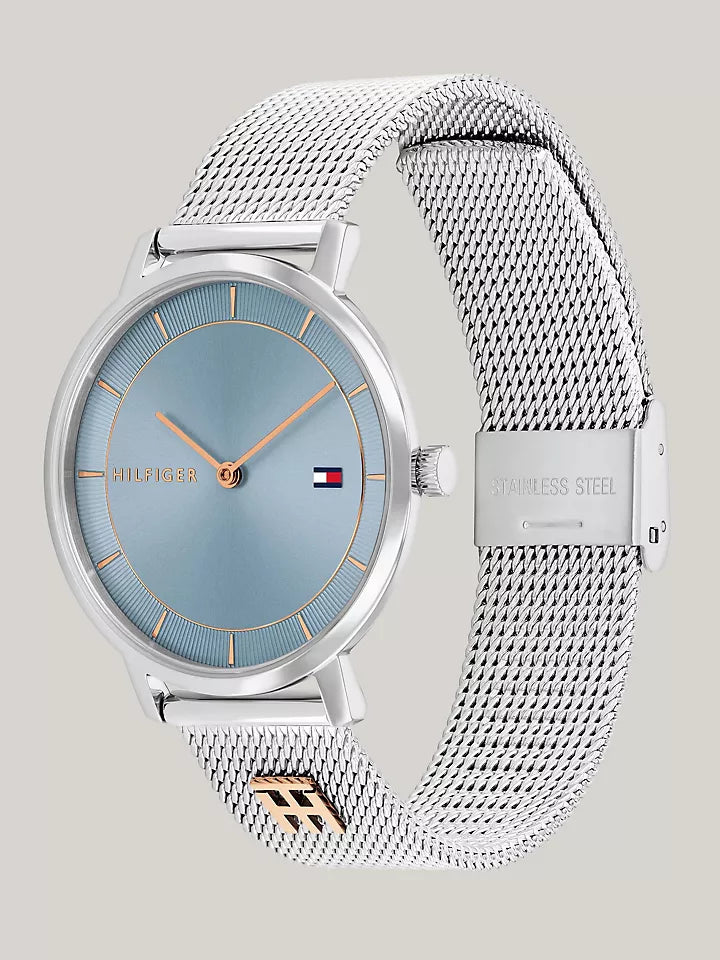 Tommy Hilfiger 35MM Blue Dial Monogram Watch Women