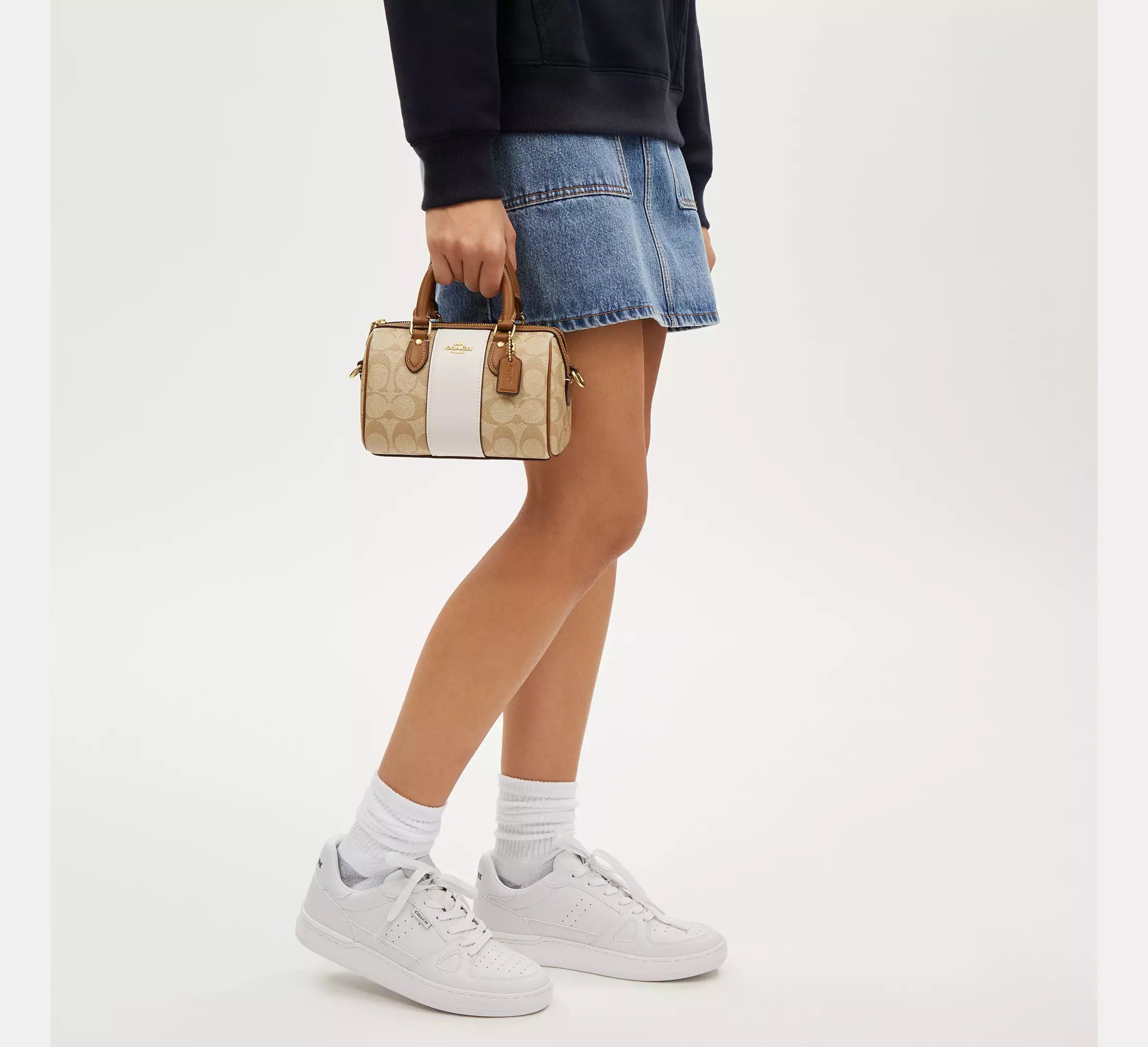 Coach Mini Rowan Crossbody In Signature Canvas With Stripe