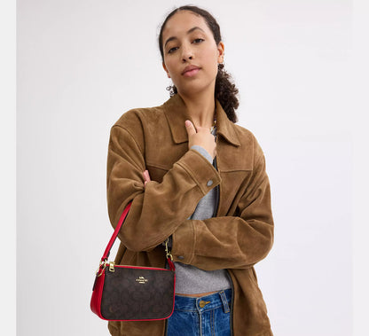 Coach Nolita 19 In Signature Canvas - Signature canvas/Gold/Walnut/Bold Red