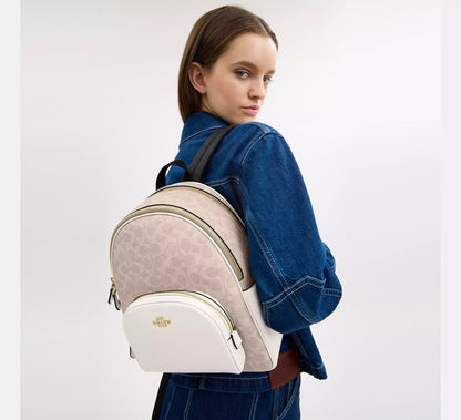 Coach Court Backpack In Signature Canvas - Signature canvas/Gold/Sand/Chalk